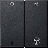 Клавиша двойная для механизма выключателя вентилятора, sm (антрацит) Merten Schneider Electric