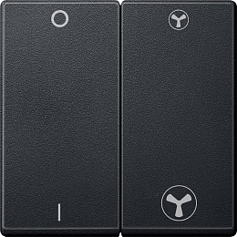 Клавиша двойная для механизма выключателя вентилятора, sm (антрацит) Merten Schneider Electric. Вид 1