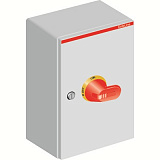 Рубильник в боксе OTL125BA3U до 125А(АС23А) 3х-полюсный, желто-красная ручка, нет фланца ABB