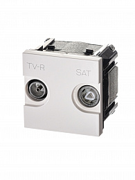 N2251.3 BL Розетка TV-R-SAT одиночная с накладкой, серия Zenit, цвет альпийский белый ABB. Вид 1