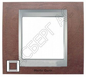 Рамка 1-постовая (табачное дерево/алюминий) Unica Top Schneider Electric. Вид 1