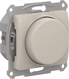 Светорегулятор поротно-нажимной, LED, RC, 400Вт, мех., (молочный) Glossa Systeme Electric. Вид 1