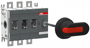 OT250E30P Рубильник 3-полюсный на 250А (c ручкой и переходником) ABB. Вид 1