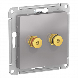 Аудиорозетка двойная (алюминий) Atlas Design Systeme Electric. Вид 1