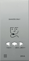 Накладка розетки для бритья, sd (сталь) Merten Schneider Electric. Вид 1