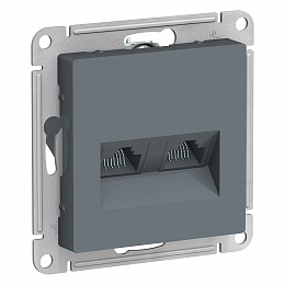 Розетка двойная компьютерная RJ45+RJ45, кат.5E, механизм (грифель) Atlas Design Systeme Electric. Вид 1