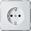 Механизм розетки со шторками (полярный белый) Merten Aquadesign Schneider Electric. Вид 1.