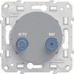Розетка R-TV/SAT, одиночная (алюминий) Odace Schneider Electric. Вид 1