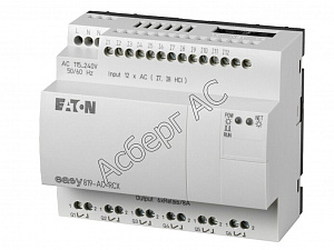 256268 EASY819-AC-RCX Программируемое реле 100-240В AC, цифровые, 12 DI, 6DO, реле 10А, часы реального времени Eaton. Вид 1