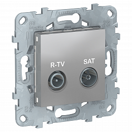 Розетка R-TV/SAT оконечная (алюминий) Unica New Schneider Electric. Вид 1