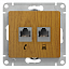 Розетка двойная RJ11+RJ45, кат.5e, механизм (дерево дуб) Glossa Systeme Electric. Вид 1.