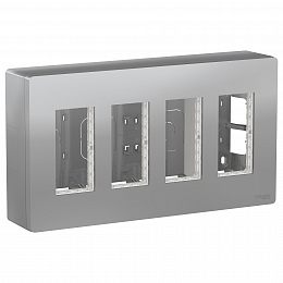 Блок открытой установки 4х2 (алюминий) Unica System+ Schneider Electric. Вид 1