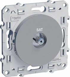 Розетка спутниковая, sat-разъем (алюминий) Odace Schneider Electric. Вид 1