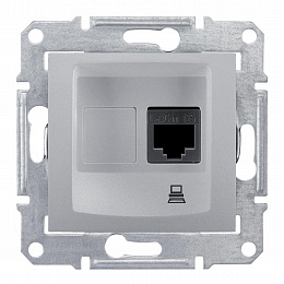 Розетка компьют., RJ45,одиноч., кат. 5е, экран. stp, с пруж. заж (алюминий) Sedna Schneider Electric. Вид 1