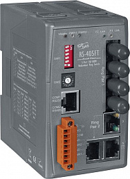 Индустриальный коммутатор: 3х10/100 Base-T Ethernet и 2х100 Base-FX (multi mode), Redundant Ring ICP DAS. Вид 1