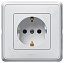 Розетка 2Р+Е 16A (белый) Cariva Legrand. Вид 1.