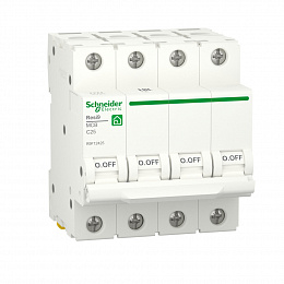 Автоматический выключатель 4-полюсный (АВ) С 25А 6кA Schneider Electric. Вид 1