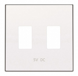 8585.3 BL Накладка для механизма 2хUSB зарядного устройства, серия SKY, цвет альпийский белый ABB. Вид 1