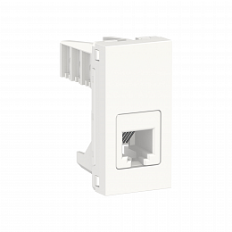 Розетка телефонная, RJ12, одиночная, 1 модуль (белый) Unica Modular Schneider Electric. Вид 1