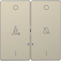 Клавиша 2-ная, линзой led, символ: звонок/горничная (сахара) Merten D-Life Schneider Electric. Вид 1