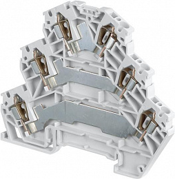 D2,5/5.T3.L Клеммник винтовой 3-х уровневый до 2.5мм.кв. пружинный (серый) TYCO. Вид 1