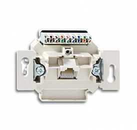 220-507-101 Механизм 1-постовой компьютерной розетки RJ45, 8 полюсов, кат. 6е, неэкранированная, до 250 МГц  ABB. Вид 1