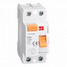 RKN 100mA Блок утечки тока (УЗО) 2-полюсный, 25A, 100mA, тип АC LSis. Вид 1