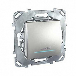 Диммер нажимной для любого типа нагрузки 20-350 W (алюминий) Unica Top Schneider Electric. Вид 1