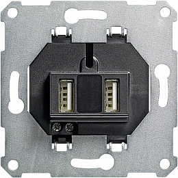 Розетка 2xUSB (черный) Gira. Вид 1
