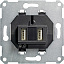 Розетка 2xUSB (черный) Gira. Вид 1.