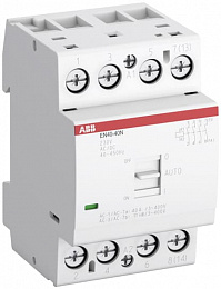 EN40-40N-04 Контактор модульный с ручным управлением (40А АС-1, 4НО), 110В AC/DC ABB. Вид 1