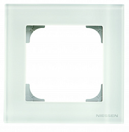 8571 CB Рамка 1-постовая (стекло белое) SKY ABB. Вид 1