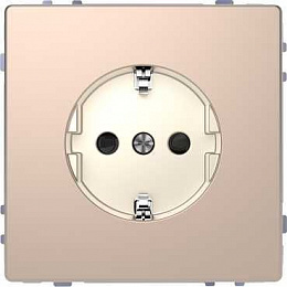 Розетка 16А с з/к и шторками (шампань) Merten D-Life Schneider Electric. Вид 1
