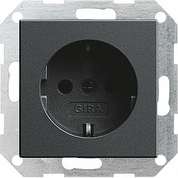 Розетка с заземлением (антрацит) System 55 GIRA. Вид 1