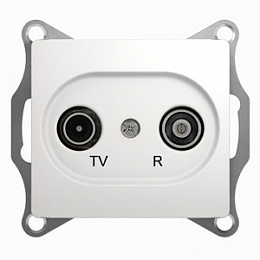 Розетка TV-R проходная 4db, механизм(белый) Glossa Schneider Electric. Вид 1