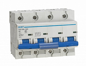 DZ158 Автомат 4P 100A 10kA (хар-ка 8-12In) CHINT. Вид 1