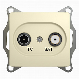 Розетка TV-SAT оконечная 1db, механизм (бежевый) Glossa Systeme Electric. Вид 1