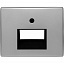 Накладка для UAE/E-DAT Design/Telekom розетка ISDN (нержавеющая сталь) Arsys Berker. Вид 1.