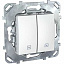 Unica выключатель для жалюзи, 2-клавишный, сх. 4, белый Schneider Electric. Вид 1.