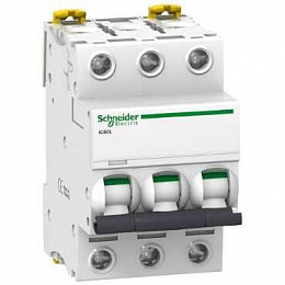 iC60L 3P 32А Автоматический выключатель 3-полюсный, 32А, 15кА (хар-ка B) Schneider Electric. Вид 1