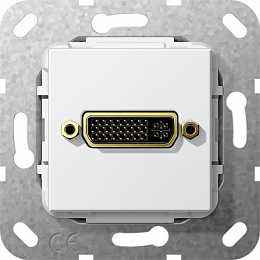 Розетка DVI (белый глянцевый) System 55 Gira. Вид 1