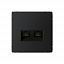 Розетка двойная компьютерная RJ45+RJ45, кат.6А, механизм (карбон) ARTGALLERY Systeme Electric. Вид 1.