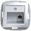 Розетка телефонная RJ11, механизм (серебристый) Дуэт Schneider Electric. Вид 1.