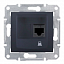 Розетка компьютерная кат.5е RJ45 (графит) Sedna Schneider Electric. Вид 1.