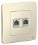 Розетка компьютерная 2хRJ45 С/У, в сборе (молочный) Blanca Systeme Electric. Вид 1.