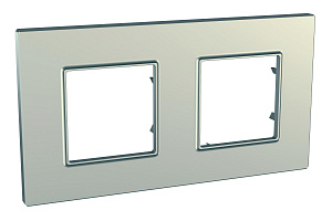 Рамка 2-постовая (титан) Unica Quadro Schneider Electric. Вид 1