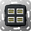 Розетка компьютерная 4xRJ45 (черный) System 55 Gira. Вид 1.