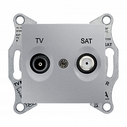 Розетка TV/SAT, проходная, 8 db (алюминий) Sedna Schneider Electric. Вид 1
