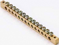 ШН102-14-100 Шина нулевая 14 групп/крепеж по краям, сечение 6x9мм DEKraft