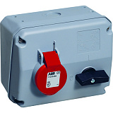 416 MHS6 Розетка для монтажа на поверхность с выключателем и блокировкой 16A, 3P+N+E, IP44 АВВ